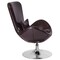 Merrick Lane Soro High-Back Egg Style Lounge Chair With 360° Swivel Metal Base